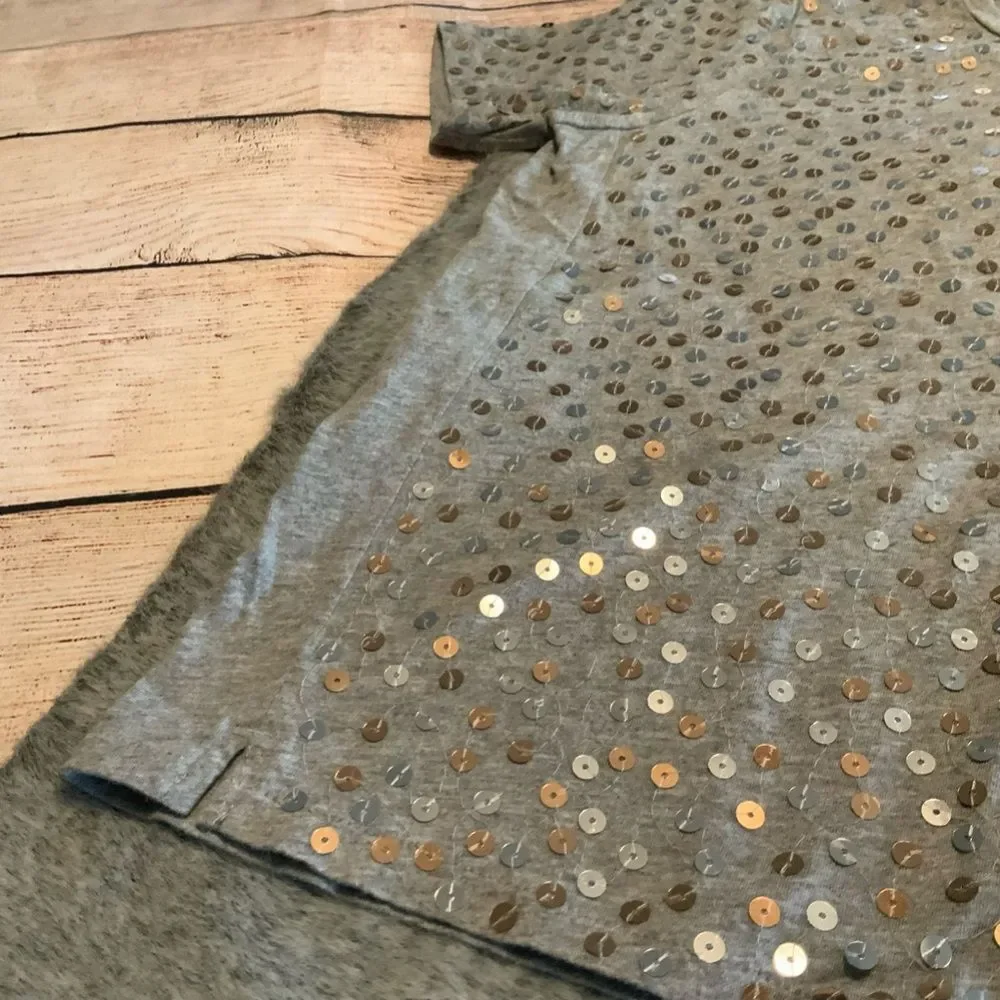 J. Crew Silver Sequin Top Size S